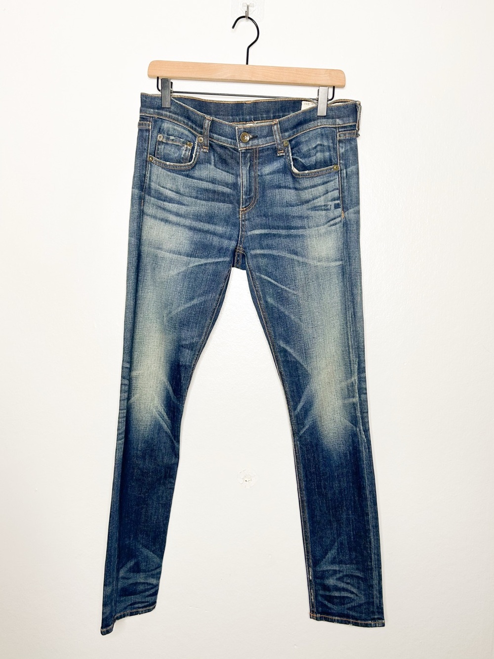 Rag & Bone Womens The Dre Skinny Jean Distressed Washed Denim Mid Rise 28